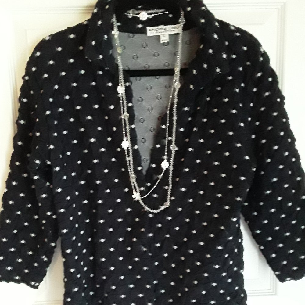 Adrien Lieu Navy & White Blse Sz L